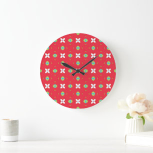 Grande Horloge Ronde Charme des Fêtes de Noël Motif 02 -