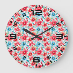 Grande Horloge Ronde Charming Bouquet Ranya Motif-65292