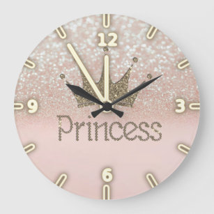 Grande Horloge Ronde Charming Tiara, Princesse, Glittery Bokeh