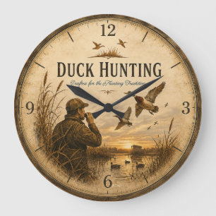 Grande Horloge Ronde Chasse au canard 