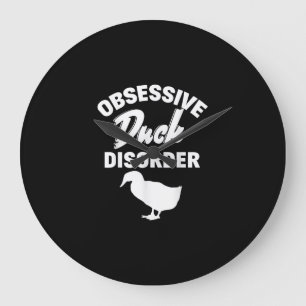 Grande Horloge Ronde Chasse de canard drôle Trouble canard obsessionnel