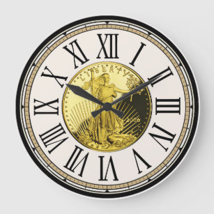 Grande Horloge Ronde Chasseur de trésor - La pièce de liberté chiffres 