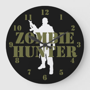 GRANDE HORLOGE RONDE CHASSEUR DE ZOMBIES