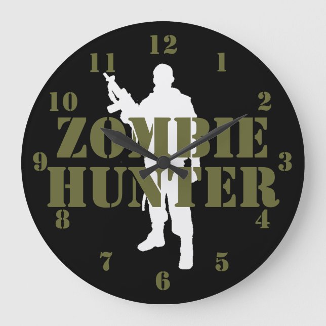 GRANDE HORLOGE RONDE CHASSEUR DE ZOMBIES (Recto)