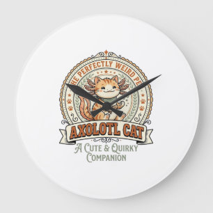 Grande Horloge Ronde Chat Axolotl Axolotl Mignon Drôle Animal De Compag