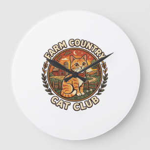 Grande Horloge Ronde Chat de campagne - Cadeau d'amour pour chat de cam