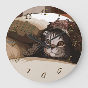 Grande Horloge Ronde Chat de chiot