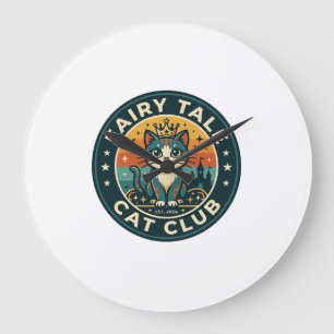 Grande Horloge Ronde Chat de conte de fée Conception de chat mignon - C