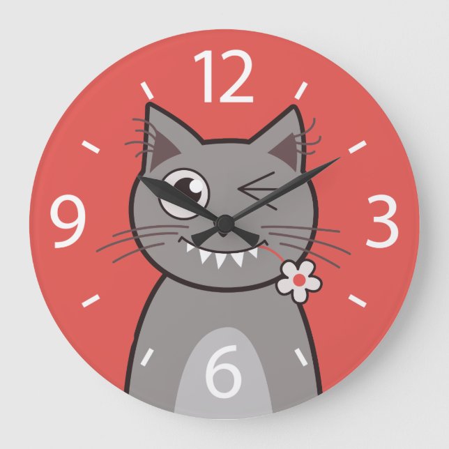 Grande Horloge Ronde Chat de Funny (Recto)