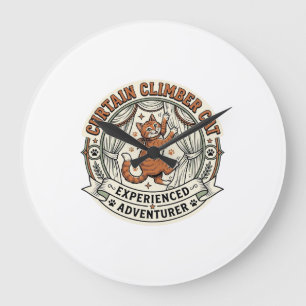 Grande Horloge Ronde Chat Grimpeur de Rideau Chat Grimpeur de Rideau Ve