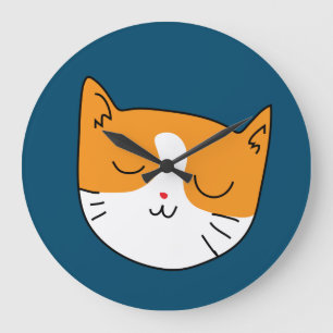 Grande Horloge Ronde Chat mignon
