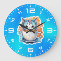 Chat Mignon Avec Tasse À Café Dessin Animé-94678