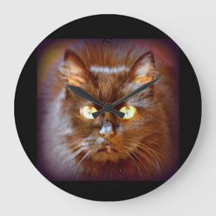 Grande Horloge Ronde Chat noir