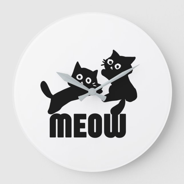 Grande Horloge Ronde chat noir, maman (Recto)