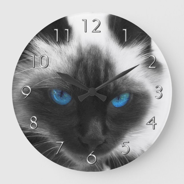 Grande Horloge Ronde Chat siamois (Recto)