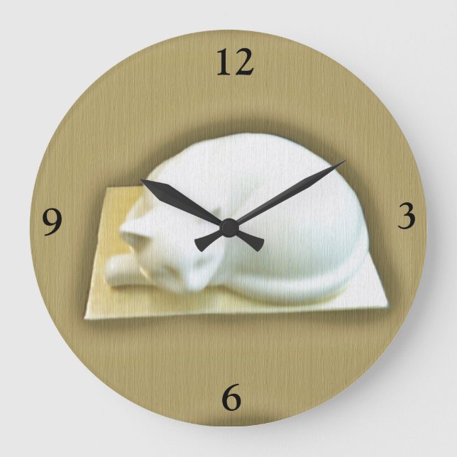 Grande Horloge Ronde Chat sur Gold Box II (Recto)