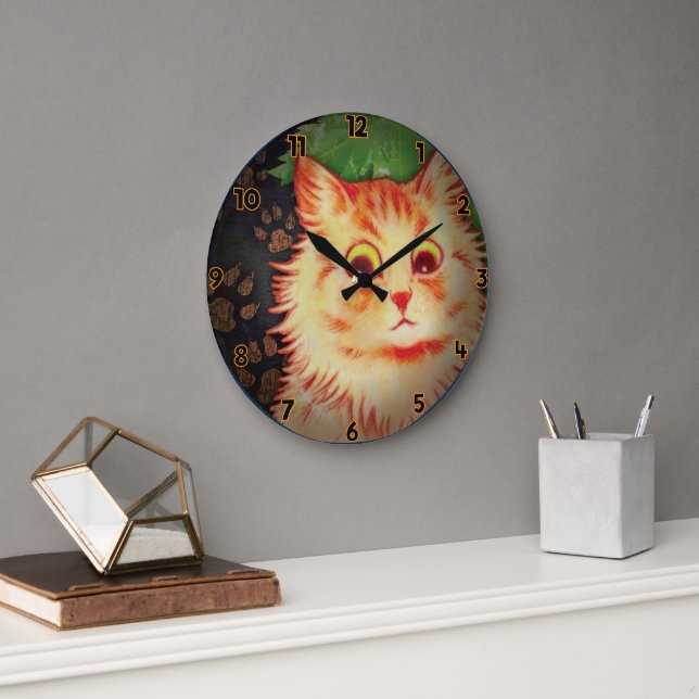 GRANDE HORLOGE RONDE CHAT SUSPECT KITTY (Bureau)