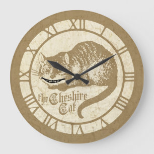 Grande Horloge Ronde Chat vintage Alice Cheshire