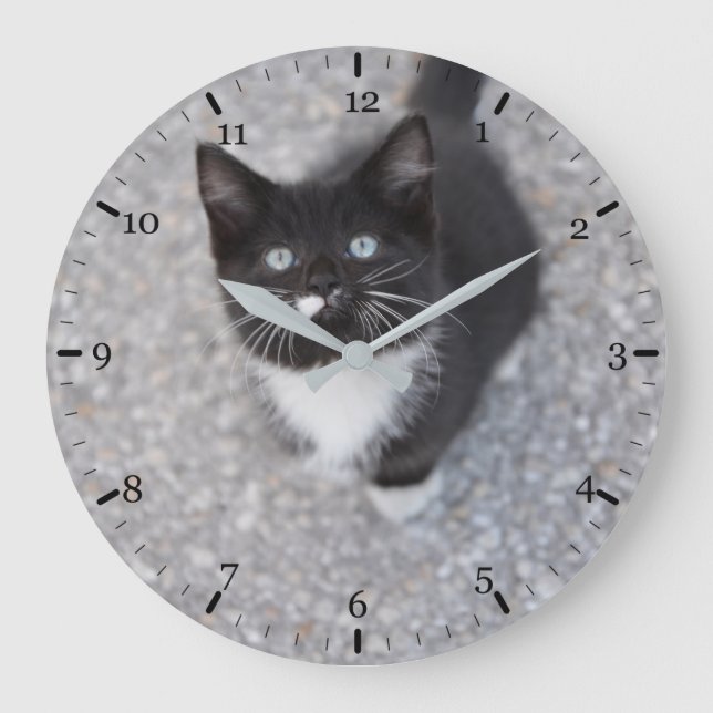 Grande Horloge Ronde chaton Tuxedo (Recto)