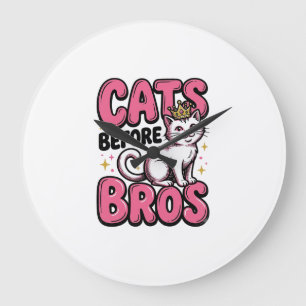 Grande Horloge Ronde Chats avant frères conception de t-shirt vintage d