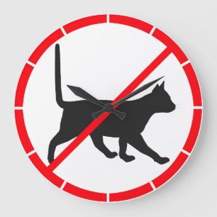 Grande Horloge Ronde Chats interdits !