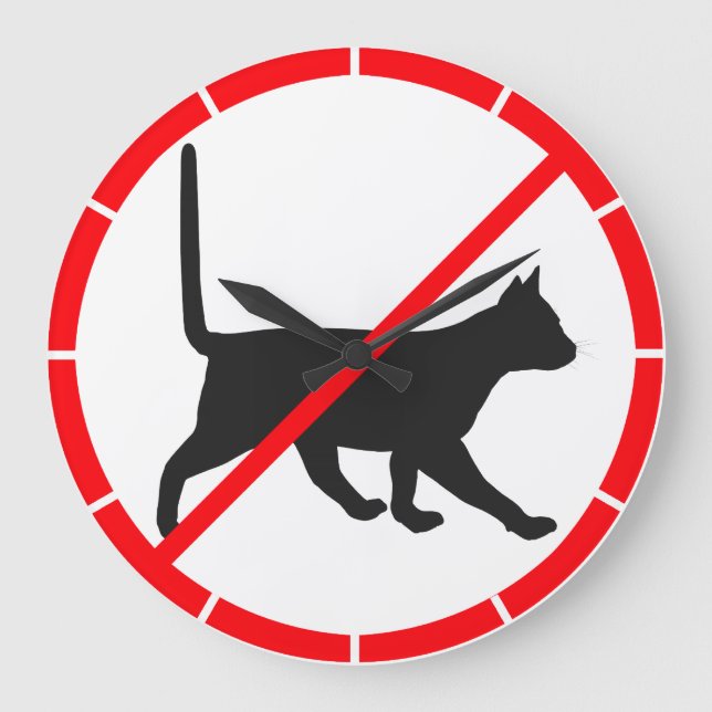 Grande Horloge Ronde Chats interdits ! (Recto)