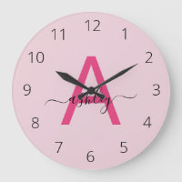 Chaud rose moderne Script Girl Monogramme Nom