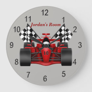 Grande Horloge Ronde Checkered Flag de Children