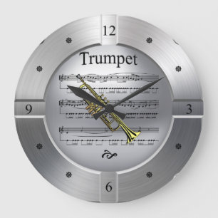 Grande Horloge Ronde "Cheese Music Brushed Silver Color