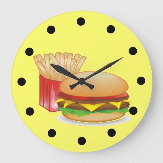 Grande Horloge Ronde Cheeseburger and Fires (Recto)