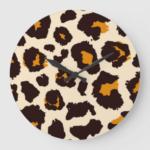 Grande Horloge Ronde Cheetah Skin, Texture Poster de animal.