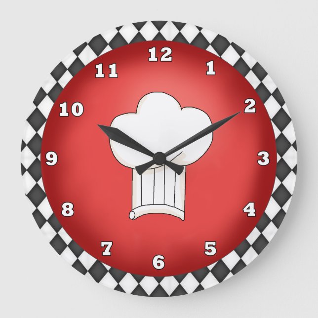 Grande Horloge Ronde Chef italien Hat clock (Recto)