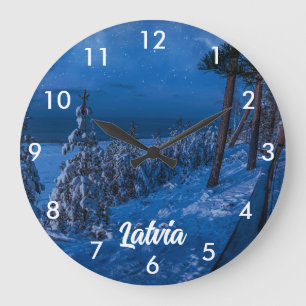Grande Horloge Ronde Chemin forestier à plateaux de trinket de nuit d'h