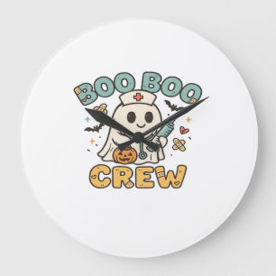 Grande Horloge Ronde Chemise Boo Boo Crew � Infirmière Halloween Fantôm