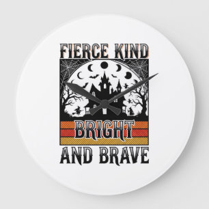 Grande Horloge Ronde Chemise d'autonomisation Halloween Brave Vintage S