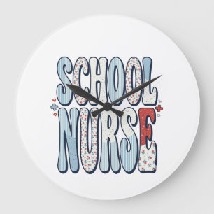 Grande Horloge Ronde Chemise de conception de typographie florale vinta