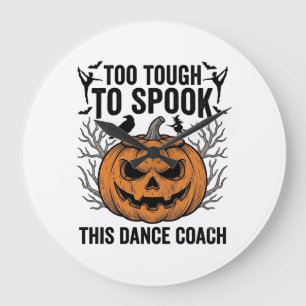 Grande Horloge Ronde Chemise de gravure de citrouille Halloween de prof