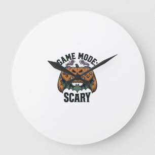 Grande Horloge Ronde Chemise de joueur effrayant Art de manette Hallowe