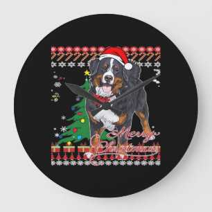 Grande Horloge Ronde Chemise de Noël laide de chien de montagne bernois