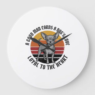 Grande Horloge Ronde Chemise de papa Chihuahua Gravure vintage Concepti