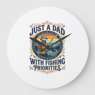 Grande Horloge Ronde Chemise de papa de pêche de jour de père Juste un 