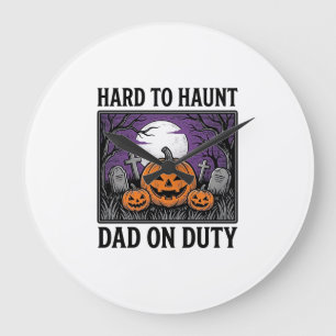Grande Horloge Ronde Chemise de papa Halloween difficile à hanter drôle