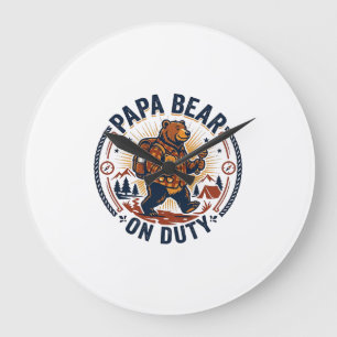 Grande Horloge Ronde Chemise de papa ours en service pour la fête des p