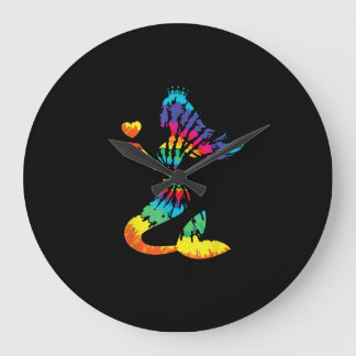Grande Horloge Ronde Chemise de sirène à Cravate arc-en-ciel dans les a