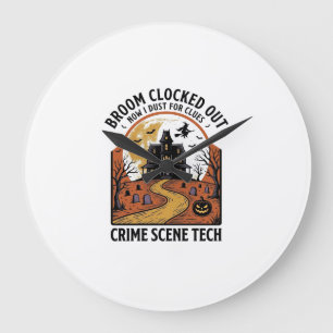 Grande Horloge Ronde Chemise de technicien de scène de crime Funny Hall