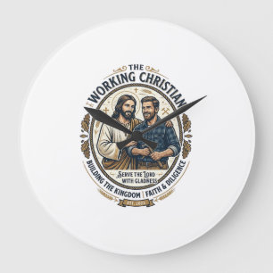 Grande Horloge Ronde Chemise des métiers de la construction de Jésus Gr