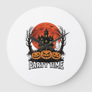 Grande Horloge Ronde Chemise fantôme citrouille vintage Halloween Party