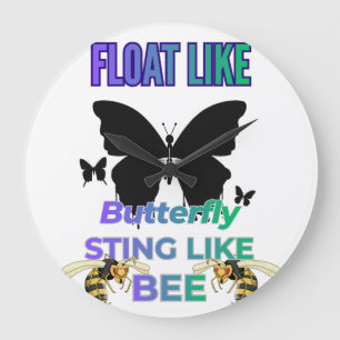 Grande Horloge Ronde Chemise Flotte comme un papillon pique comme une a