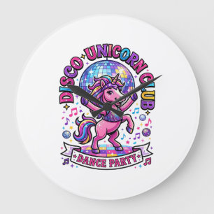 Grande Horloge Ronde Chemise graphique du club de disco licorne commerc