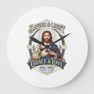 Grande Horloge Ronde Chemise graphique vintage de chasse de Jesus Thrif